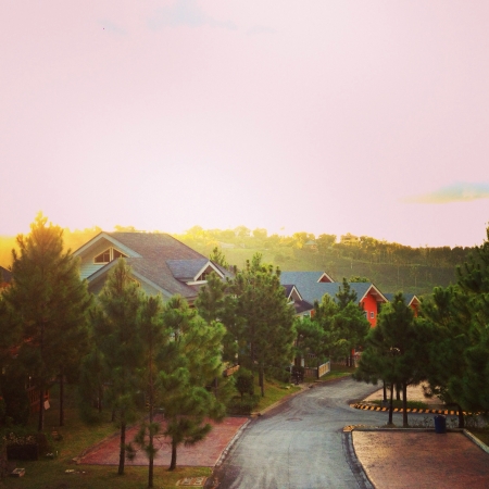 sunset at house areaの素材