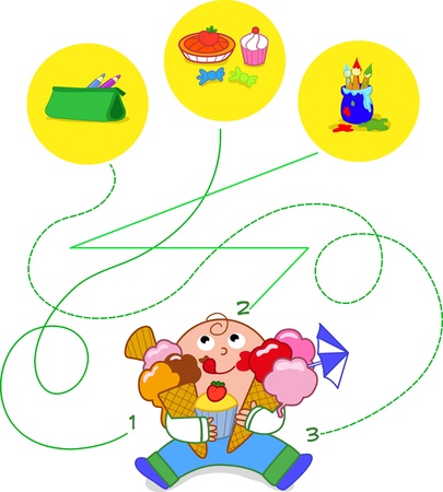 Child eating sweets - gameのイラスト素材