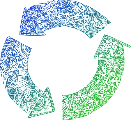 Blue-green recycle arrowsのイラスト素材
