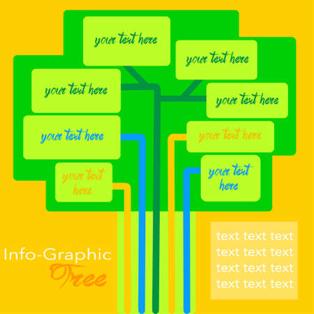 infographic template graphic elements illustration in shape of treeのイラスト素材