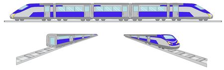 High speed blue train illustration vector
