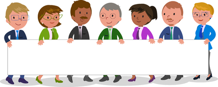 Teamwork business people with blank space vector illustrationのイラスト素材