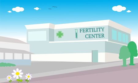 Fertility clinic, IVF hospital building vector illustrationのイラスト素材
