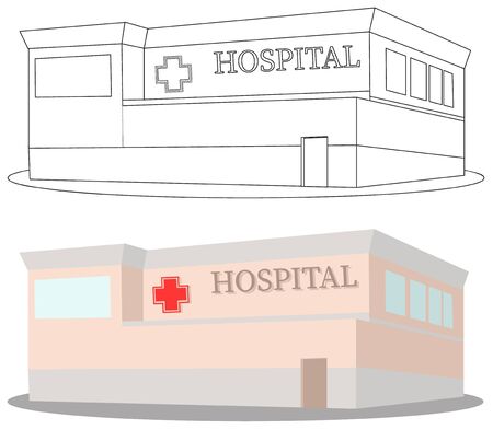 Emergency hospital building isolated vectorのイラスト素材