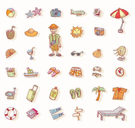 doodle Summer icon, illustration.のイラスト素材