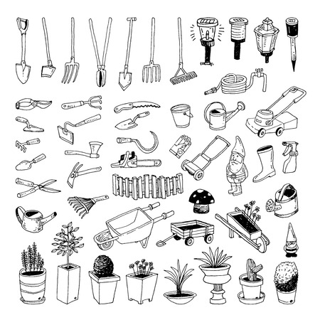 Gardening Tools, illustration vector.のイラスト素材