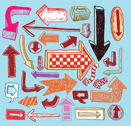 Vector arrows hand drawn, vector illustration.のイラスト素材