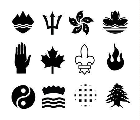 Coat of arms elements set, vector illustration.のイラスト素材