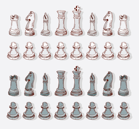 Chess icons. Vector Illustration.のイラスト素材