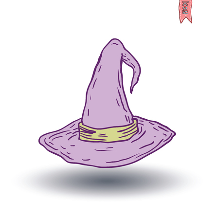 Witch Hat cartoon icon. vector illustrationのイラスト素材