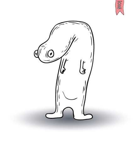 cartoon monster. vector illustrationのイラスト素材