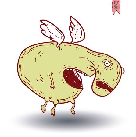 cartoon monster. vector illustrationのイラスト素材