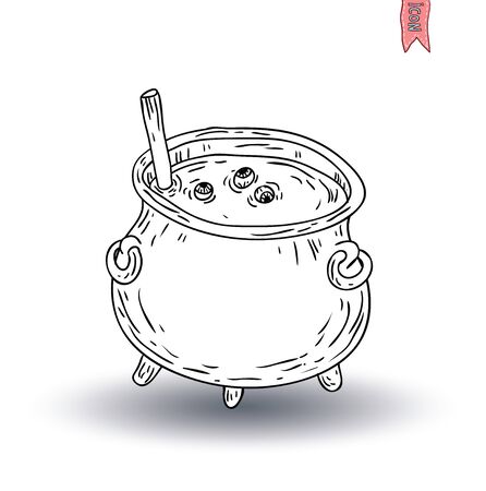 Witches cauldron. vector illustrationのイラスト素材