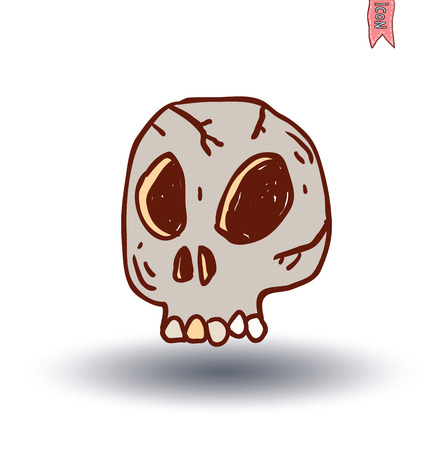 skull cartoon icon. vector illustration.のイラスト素材