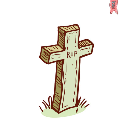 Tombstone halloween icon. vector illustration.のイラスト素材