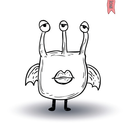 cartoon monster. vector illustrationのイラスト素材