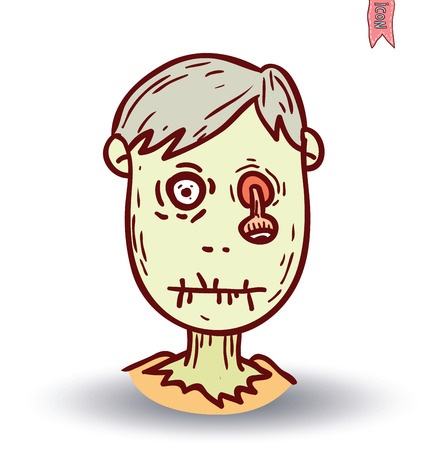 zombie cartoon character, vector illustration.のイラスト素材