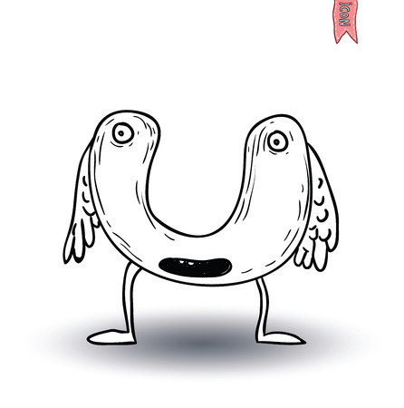 cartoon monster. vector illustrationのイラスト素材