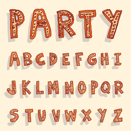 Hand drawn alphabet. vectorのイラスト素材