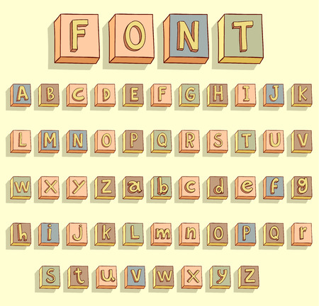 Hand drawn alphabetのイラスト素材