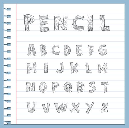 Hand drawn alphabet. vectorのイラスト素材