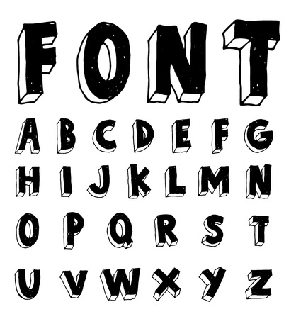 Hand drawn alphabetのイラスト素材