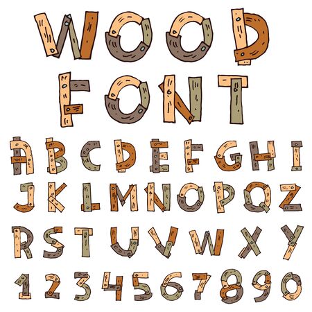 Vector font wood.のイラスト素材