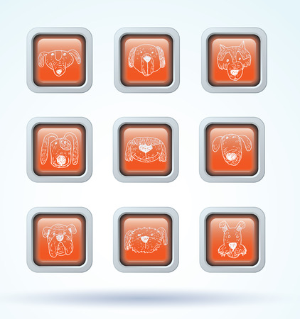 pet collection icons illustration.のイラスト素材