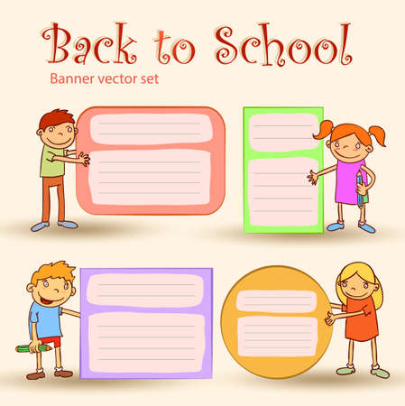 Back to school, Banners and Bookmarks, vector illustration.のイラスト素材