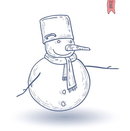 snowman. vector illustration.のイラスト素材