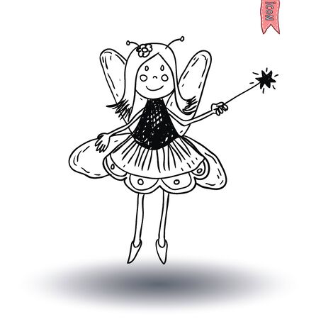 fairie, angel. vector illustration.のイラスト素材