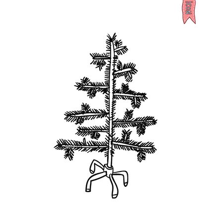 christmas tree. vector illustration.のイラスト素材