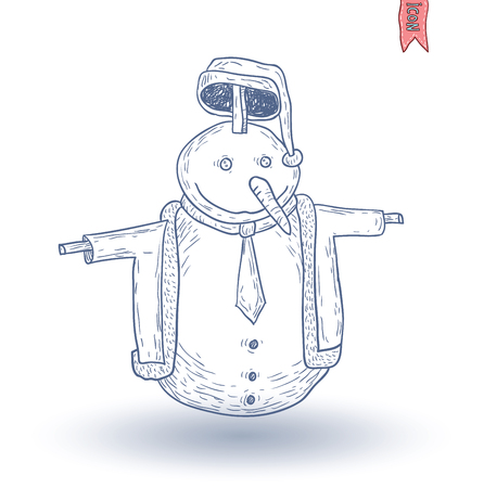 snowman. vector illustration.のイラスト素材