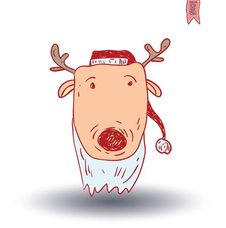 Reindeer Christmas vector illustration.のイラスト素材