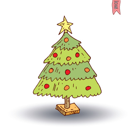 christmas tree. vector illustration.のイラスト素材