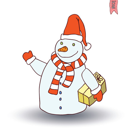 snowman. vector illustration.のイラスト素材