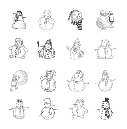 snowman. vector illustration.のイラスト素材