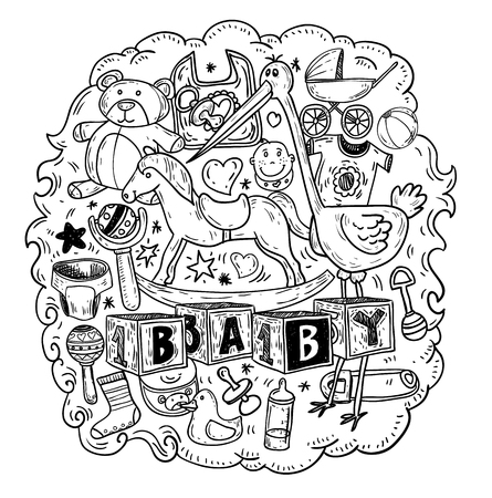 baby icons, vector illustration.のイラスト素材