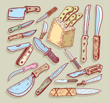 Knife set, vector illustrationのイラスト素材