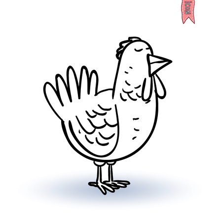 chicken icon, vector illustrationのイラスト素材