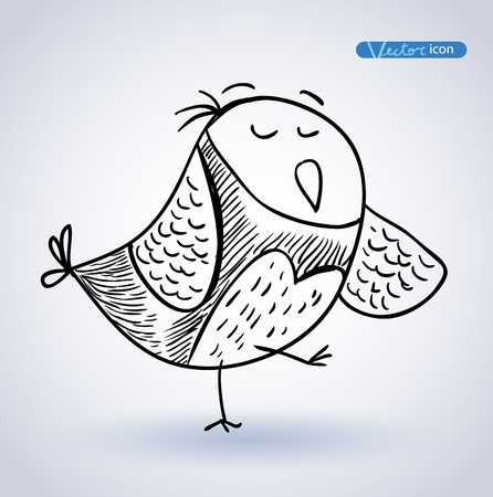 Bird hand drawn. vector illustration.のイラスト素材