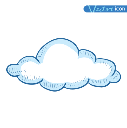 Doodle Clouds, Hand Drawn Vectorのイラスト素材