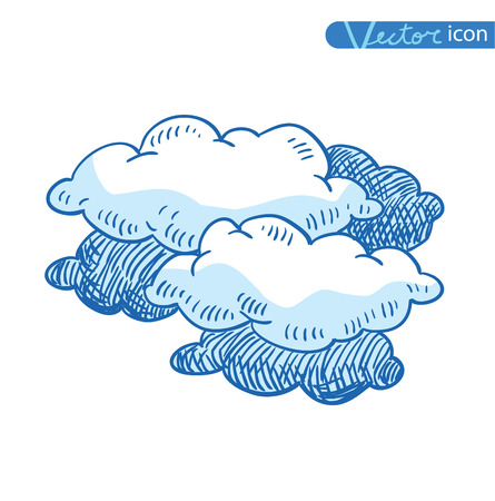 Hand Drawn Vector Cloudsのイラスト素材