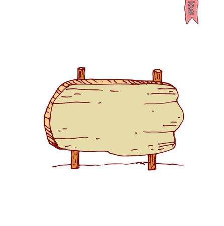 Hand drawn wooden road signs. Vector illustration.のイラスト素材