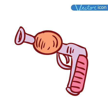 Ray Gun cartoon doodle, vector illustration.のイラスト素材
