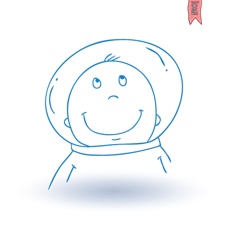astronaut kid cartoon icon, vector illustration.のイラスト素材
