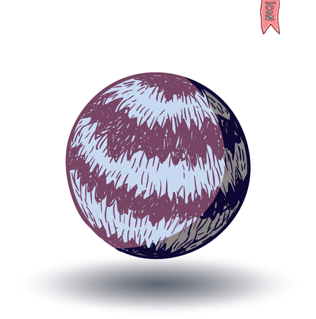 planet icon, hand drawn vector illustration.のイラスト素材