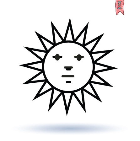 Sun icon, hand drawn vector illustration.のイラスト素材