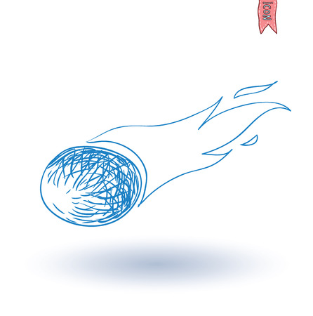 Meteorite, hand drawn vector illustration.のイラスト素材