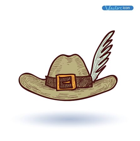 Hat, Hand Drawn, vector illustration.のイラスト素材
